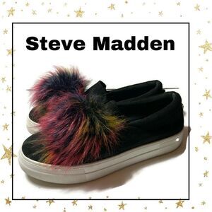 Steve Madden Great Faux Fur Platform Sneakers 8.5